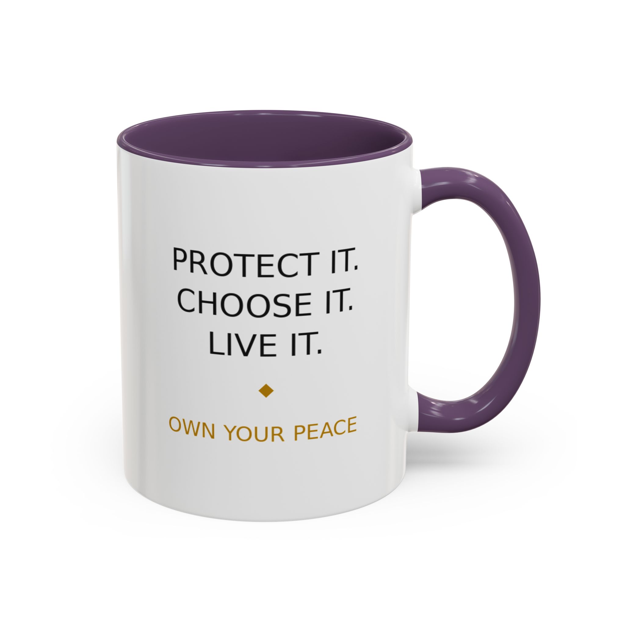 Accent Coffee Mug — "Protect it. Choose it. Live it." Inspirational Coffee Mug - Image 18