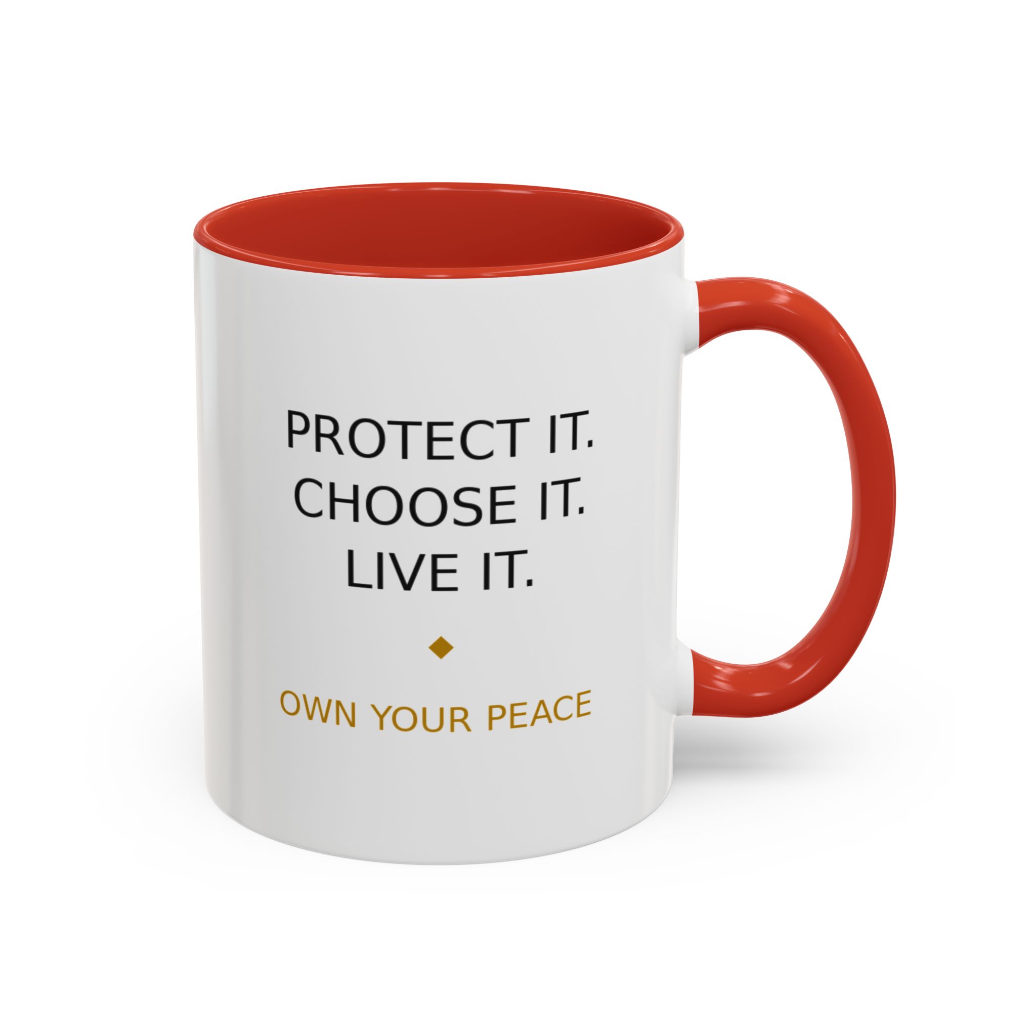 Accent Coffee Mug — "Protect it. Choose it. Live it." Inspirational Coffee Mug - Image 14