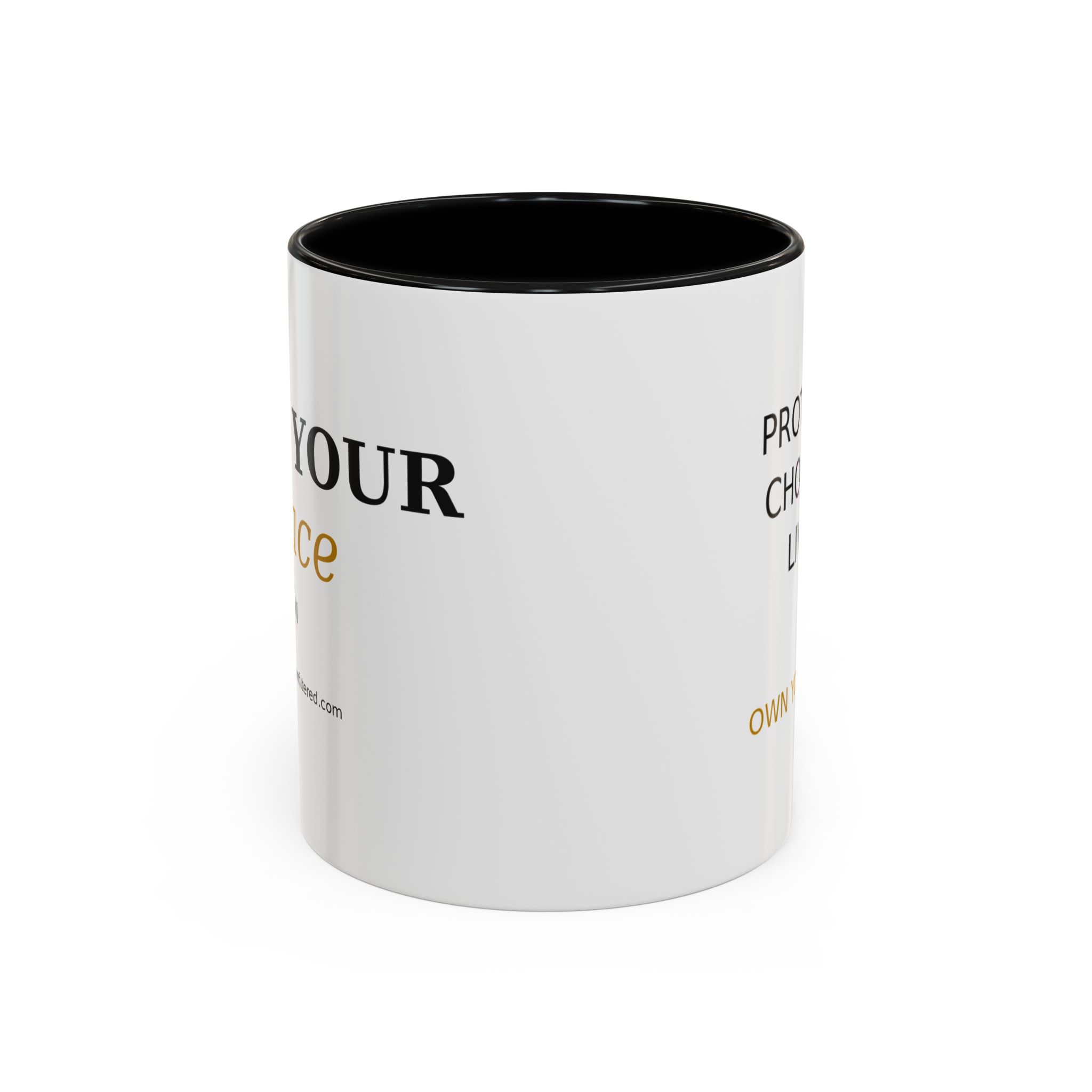 Accent Coffee Mug — "Protect it. Choose it. Live it." Inspirational Coffee Mug - Image 2