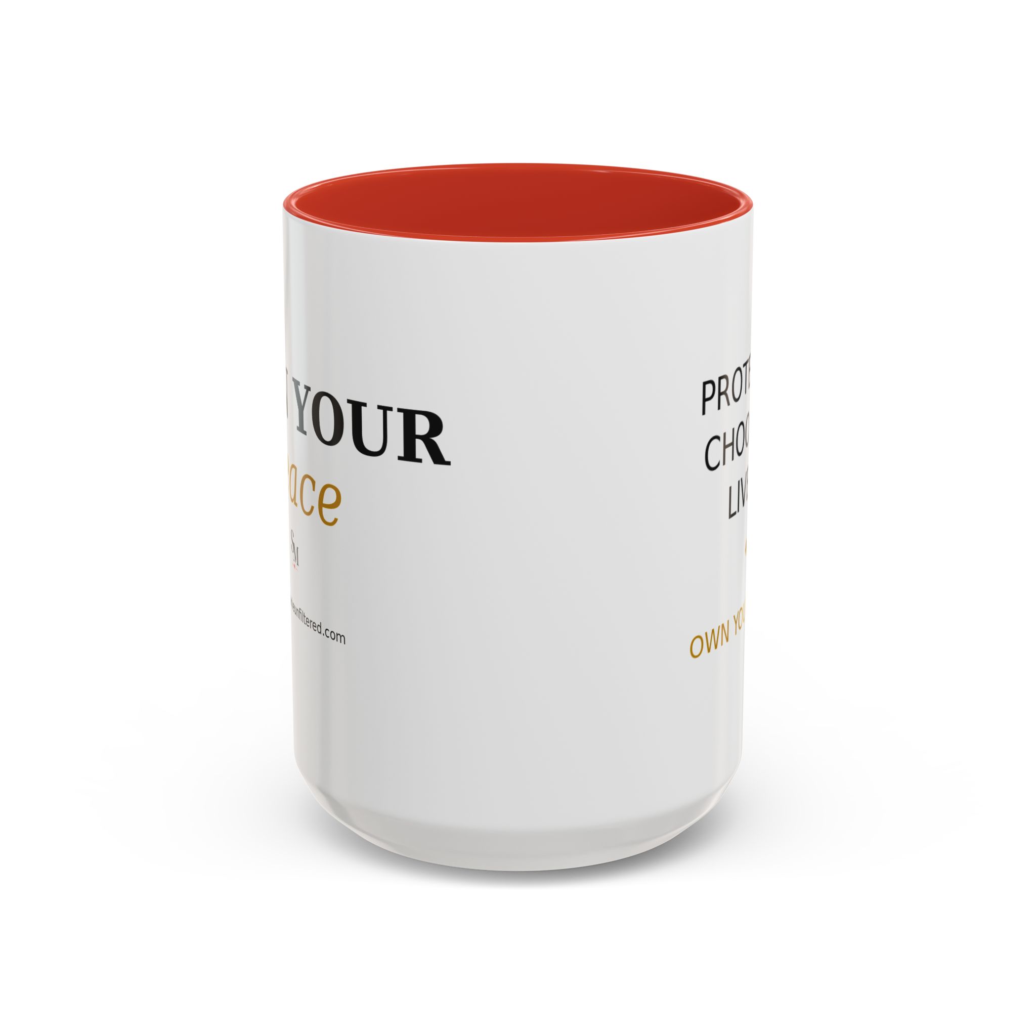 Accent Coffee Mug — "Protect it. Choose it. Live it." Inspirational Coffee Mug - Image 33